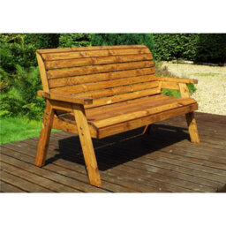 Marlborough Traditional Wooden Three Seater Winchester Bench With 1 X Winchester Cushion Grey & 1 X Fitted Cover - thumbnail 4