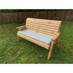 Marlborough Traditional Wooden Three Seater Winchester Bench With 1 X Winchester Cushion Grey & 1 X Fitted Cover - thumbnail 1