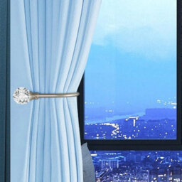 2Pcs Silver Metal Crystal Curtain Holdback Wall Tie Backs U-Shaped Hooks Hanger - thumbnail 6