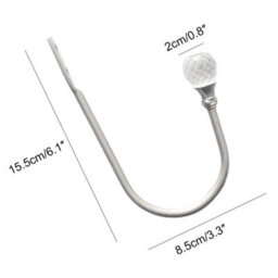 2Pcs Silver Metal Crystal Curtain Holdback Wall Tie Backs U-Shaped Hooks Hanger - thumbnail 2
