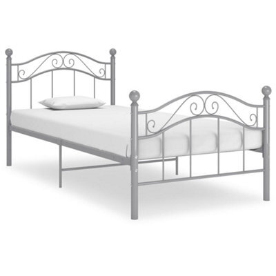 Berkfield Bed Frame Grey Metal 90X200 Cm - image 1