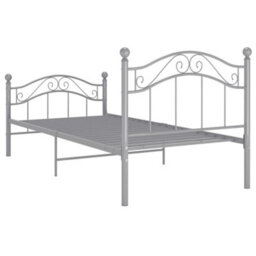 Berkfield Bed Frame Grey Metal 90X200 Cm - thumbnail 5