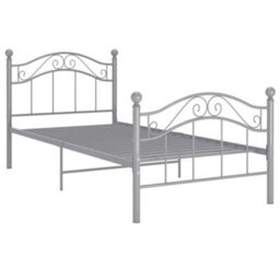 Berkfield Bed Frame Grey Metal 90X200 Cm - thumbnail 2
