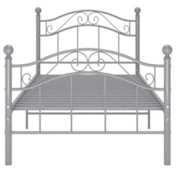 Berkfield Bed Frame Grey Metal 90X200 Cm - thumbnail 3