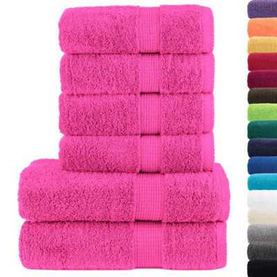Berkfield Durable 6 Piece Premium Towel Set Solund Pink 600 Gsm