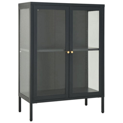 Berkfield Classic Sideboard Anthracite 75X35X105 Cm Steel And Glass - image 1