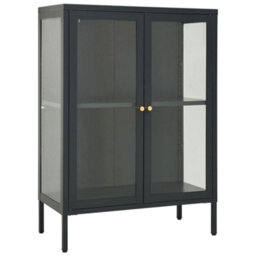 Berkfield Classic Sideboard Anthracite 75X35X105 Cm Steel And Glass