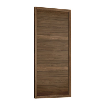 Spacepro Shaker 3 Panel Matt Carini Walnut Effect Sliding Wardrobe Door (H)2220mm (W)762mm - image 1