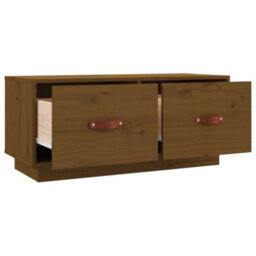 Berkfield Stylish Tv Cabinet Honey Brown 80X34X35 Cm Solid Wood Pine - thumbnail 6