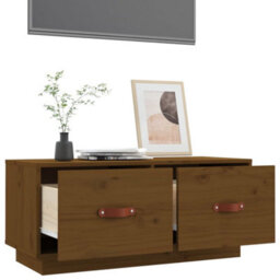 Berkfield Stylish Tv Cabinet Honey Brown 80X34X35 Cm Solid Wood Pine - thumbnail 5