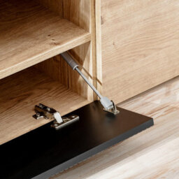 Arte Oak Ribbeck & Black Tv Cabinet W160Cm X H42Cm X D45Cm - Push-To-Open Media Storage - thumbnail 6