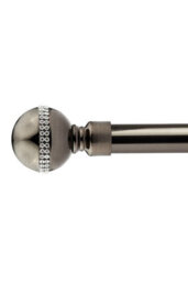 Unknown 16-19mm Bejeweled Extendable Eyelet Metal Curtain Pole Set Black Silk 160-300Cm - thumbnail 1