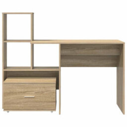 Walplus Desk Sonoma Oak 131.5 X 50 X 106.5 Cm Engineered Wood - thumbnail 8