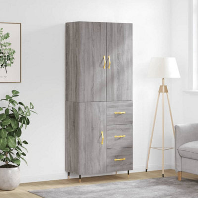 Berkfield Highboard Grey Sonoma 69.5X34X180 Cm Engineered Wood - image 1
