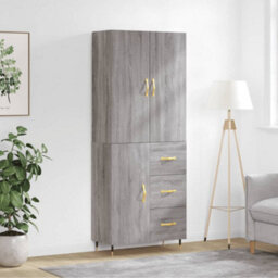 Berkfield Highboard Grey Sonoma 69.5X34X180 Cm Engineered Wood - thumbnail 1
