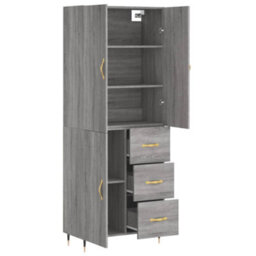 Berkfield Highboard Grey Sonoma 69.5X34X180 Cm Engineered Wood - thumbnail 4