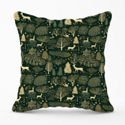 Warren Reed Designer Green Christmas Woodlands Cushions 60Cm X 60Cm - thumbnail 1