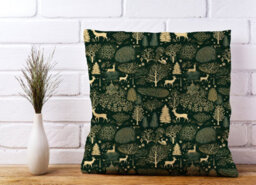 Warren Reed Designer Green Christmas Woodlands Cushions 60Cm X 60Cm - thumbnail 2