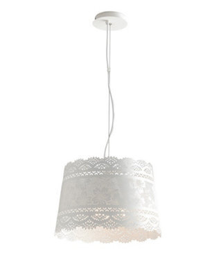 Luminosa Lighting Luminosa Cluny 3 Light Cylindrical Pendant Ceiling Light White 40X27.5Cm
