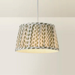 Valuelights Grange Small Green Floral Pleated Lamp Shade And Bulb - thumbnail 6