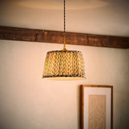Valuelights Grange Small Green Floral Pleated Lamp Shade And Bulb - thumbnail 1