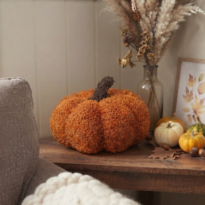 Garden Greatness Orange Textured Pumpkin Shaped Cushion - image 1