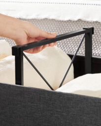 Songmics Storage Bench, Large Foldable Ottoman With Spacious Interior, Dark Grey - thumbnail 6
