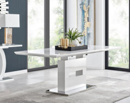 Furniturebox Uk Arezzo Large Extending Dining Table And 8 Black Velvet Milan Chairs - thumbnail 2