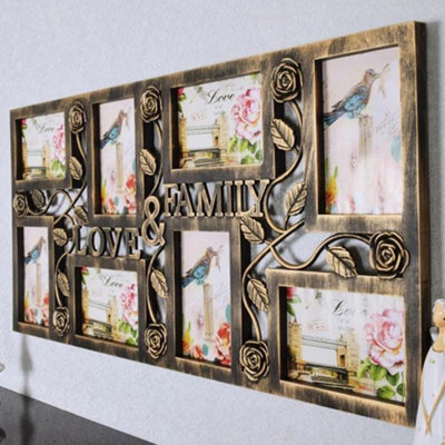 Vintage Copper Multi Aperture Photo Picture Frame Hold 8 Photos Large Multi Picture Photo 6X4In - image 1