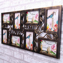 Vintage Copper Multi Aperture Photo Picture Frame Hold 8 Photos Large Multi Picture Photo 6X4In - thumbnail 2