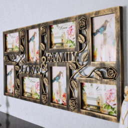 Vintage Copper Multi Aperture Photo Picture Frame Hold 8 Photos Large Multi Picture Photo 6X4In
