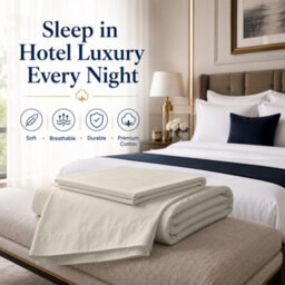 Moonlight Bedding 100% Cotton Hotel Quality Flat Bed Sheet, Top Sheet For  Guest House, Spa & Airbnb(Cream,super King, 270X310 Cm) - thumbnail 6
