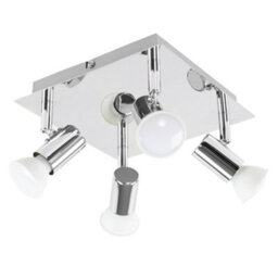 Valuelights Silver Ceiling Bar Spotlight And Gu10 Spotlight Led 5W Cool White 6500K Bulbs