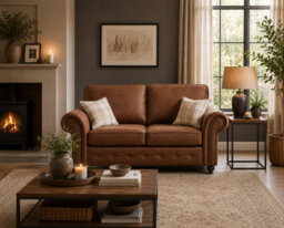 SC FURNITURE LIMITED Tan Brown Fabric 3 Seater + 2 Seater + Armchair Suite Oldham - thumbnail 3
