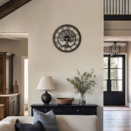 Yezi Wall Clock Silent Quartz Tree Design 40Cm Face For Living Room Black - thumbnail 1