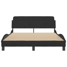 Berkfield Bed Frame Without Mattress Black 135X190 Cm Double Velvet - thumbnail 4