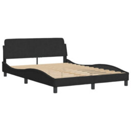 Berkfield Bed Frame Without Mattress Black 135X190 Cm Double Velvet - thumbnail 3