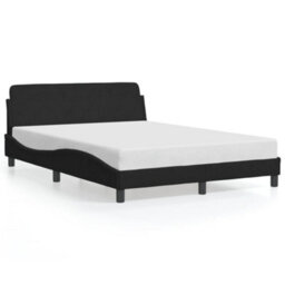 Berkfield Bed Frame Without Mattress Black 135X190 Cm Double Velvet - thumbnail 2