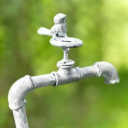 Tap Bird Feeder Bath Garden Stake Decorative Outdoor Garden Steel Home Decor - thumbnail 4