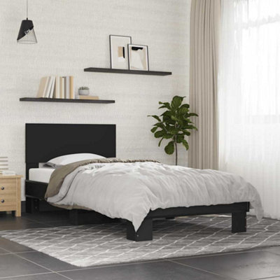 Berkfield Bed Frame Without Mattress Black 75X190 Cm Small Single - image 1