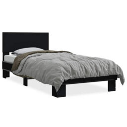 Berkfield Bed Frame Without Mattress Black 75X190 Cm Small Single - thumbnail 2
