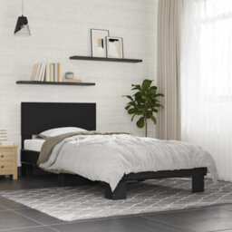 Berkfield Bed Frame Without Mattress Black 75X190 Cm Small Single - thumbnail 1