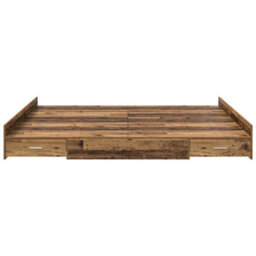 Berkfield Modern Storage Bed Frame Old Wood 180 X 200 Cm Engineered Wood - thumbnail 5