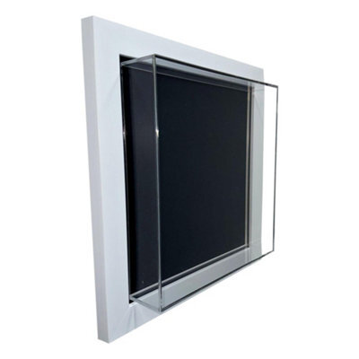 "50mm Deep Shadow Acrylic Box Frame 10X10"" : Memory Box Display Case For Medals, Baby Items, Collectibles - White Frame" - image 1