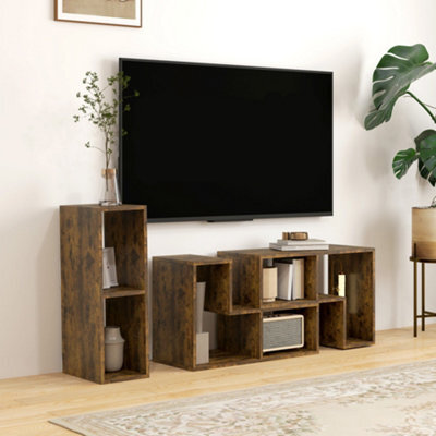 Homcom Tv Unit For Tvs Up To 75 Inches, Free Combination Tv Stand, Brown - image 1