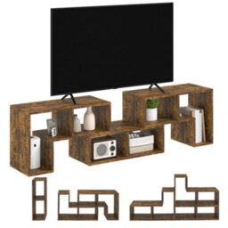 Homcom Tv Unit For Tvs Up To 75 Inches, Free Combination Tv Stand, Brown - thumbnail 8