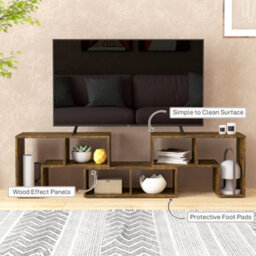 Homcom Tv Unit For Tvs Up To 75 Inches, Free Combination Tv Stand, Brown - thumbnail 7