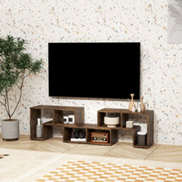 Homcom Tv Unit For Tvs Up To 75 Inches, Free Combination Tv Stand, Brown - thumbnail 6