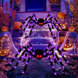 150Cm Spider With Light Led Large Halloween Spider Decor - thumbnail 4