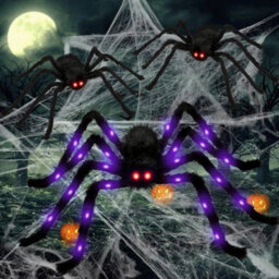 150Cm Spider With Light Led Large Halloween Spider Decor - thumbnail 5